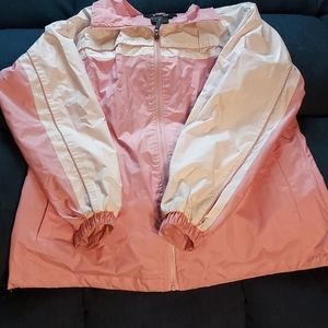 Blush pink and white windbreaker jacket